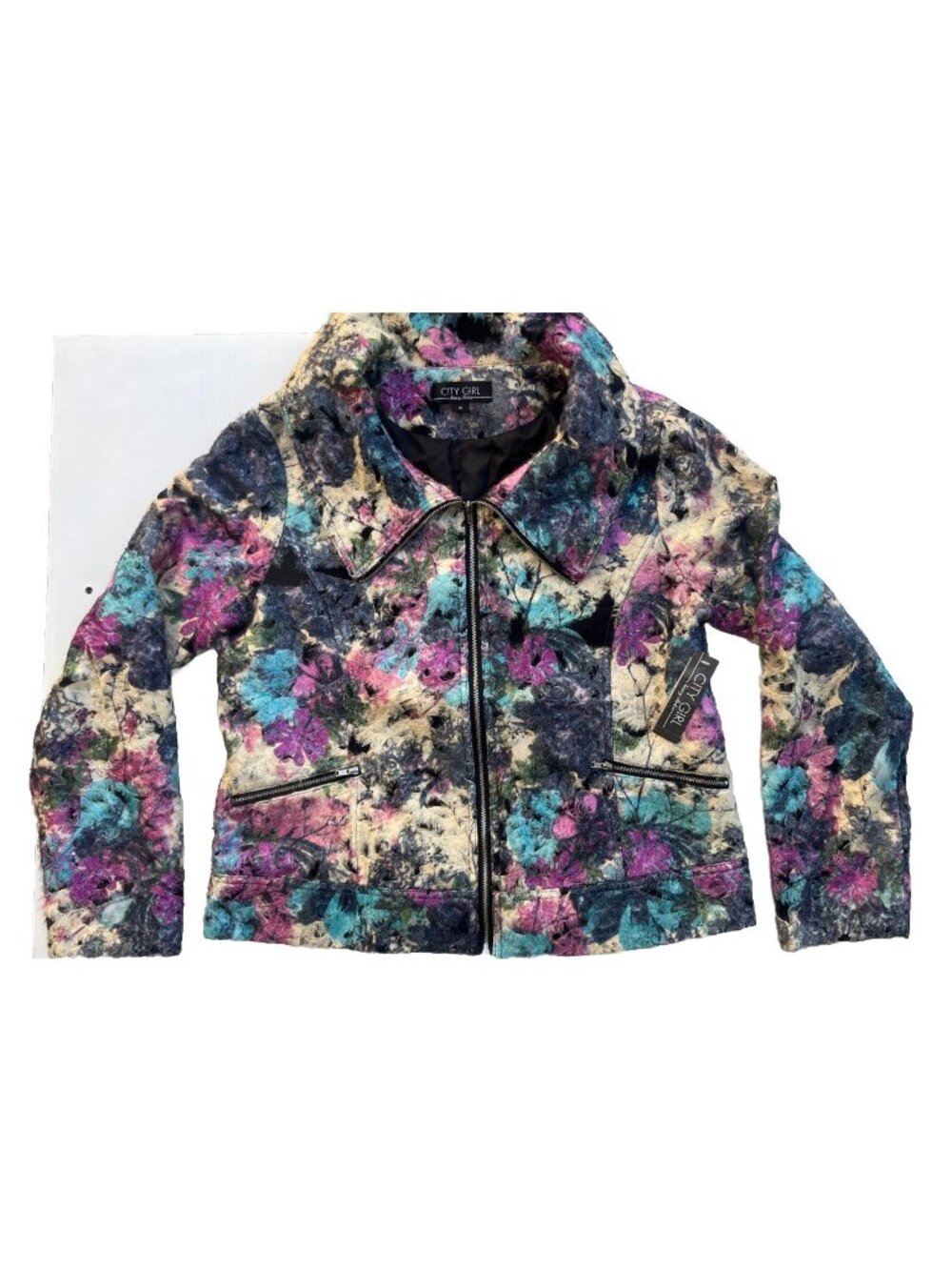 Vintage City Girl Nancy Bolen Fuzzy Floral Jacket - Picture 2 of 15